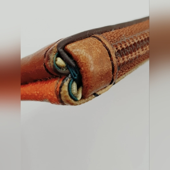 Fossil Key-Per Coated Canvas Orange Fruit Floral Motif Wallet Clutch Wristlet - Picture 5 of 7